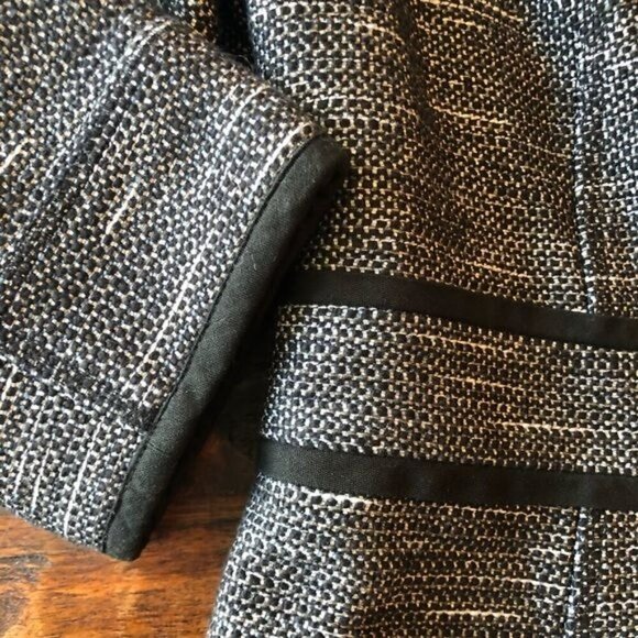 Halogen Textured Blk & White Woven Textured Blazer 8P - Picture 5 of 11